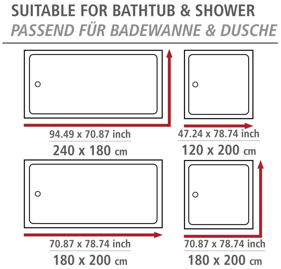 Zuhanyfüggöny 180x200 cm Ladyline – Wenko