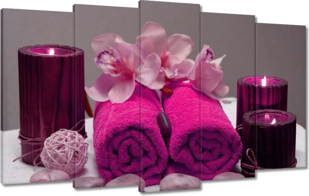 Vászonkép 100x60 Lila törölköző Virág