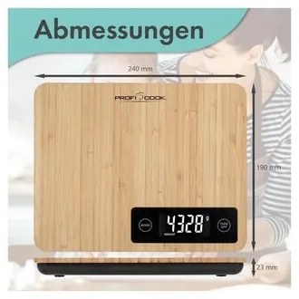 ProfiCook KW 1271 bambusz konyhai mérleg
