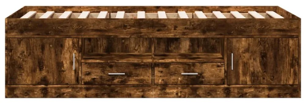 füstös tölgy kanapéágy fiókkal matrac nélkül 75x190 cm