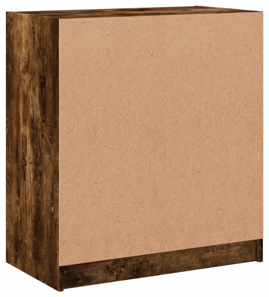 füstös tölgy színű kisszekrény üvegajtókkal 68 x 37 x 75,5 cm