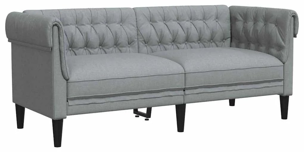 Chesterfield kanapé Világosszürke 182.5 x 74.5 x 74.5 cm szövet