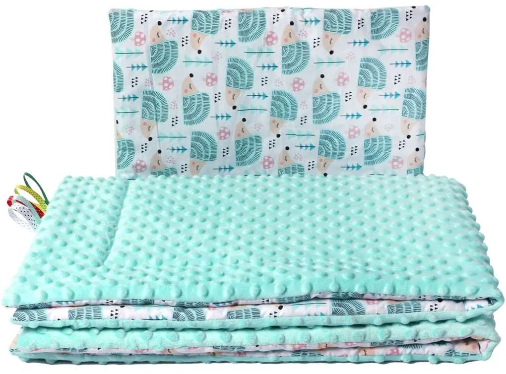 Kétoldalas együttes Minka New Baby babakocsiba süni menta