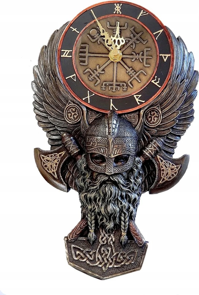 Viking Óra Elektromos Skandináv Harcos Rúnákkal Fantasztikus Dekorációа v