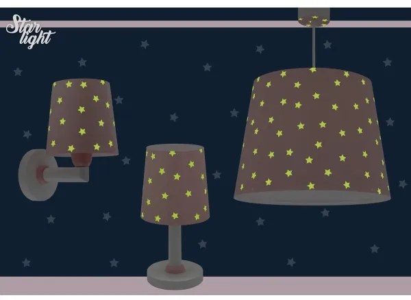 Dalber 82212S - Gyermekcsillár STAR LIGHT 1xE27/60W/230V rózsaszín