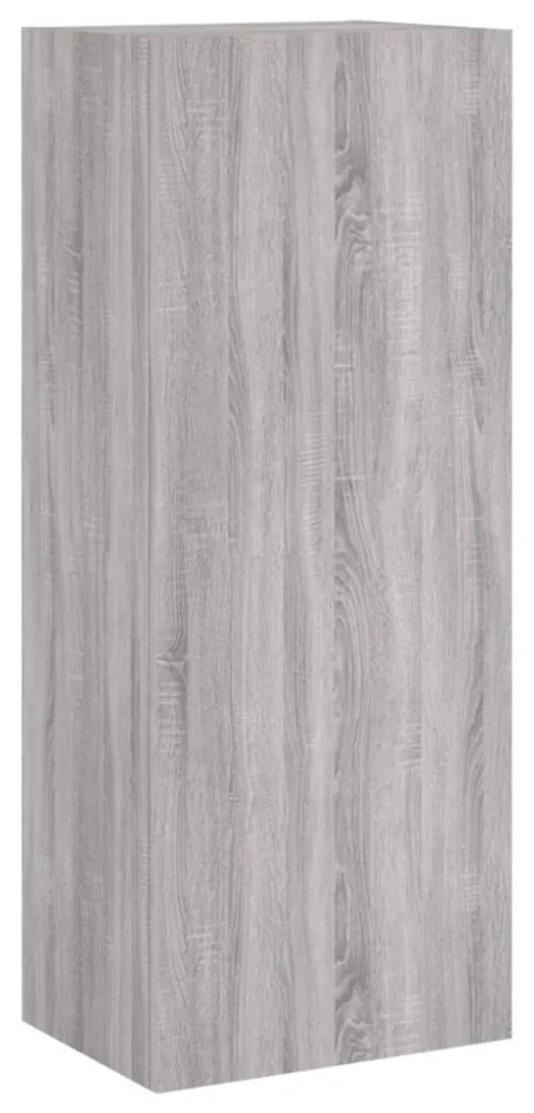 4 darab szürke sonoma színű szerelt fa fali TV-bútor