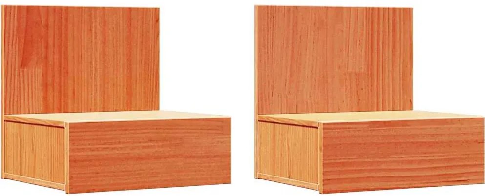 vidaXL Éjjeli asztal fiókkal 2 pcs Faggyú barna 42 x 32,5 x 40 cm