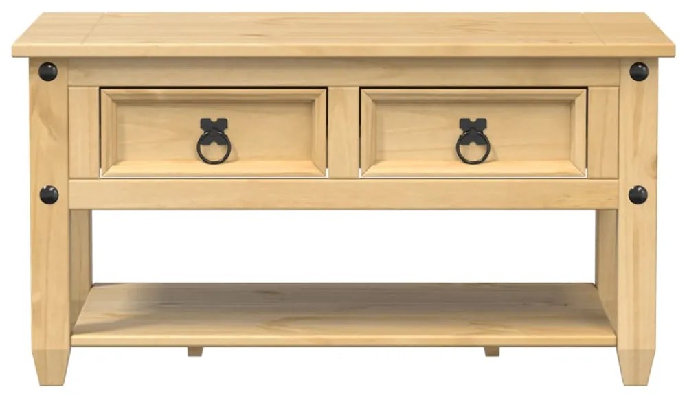 Corona tömör fenyőfa dohányzóasztal fiókokkal 85 x 50 x 45 cm