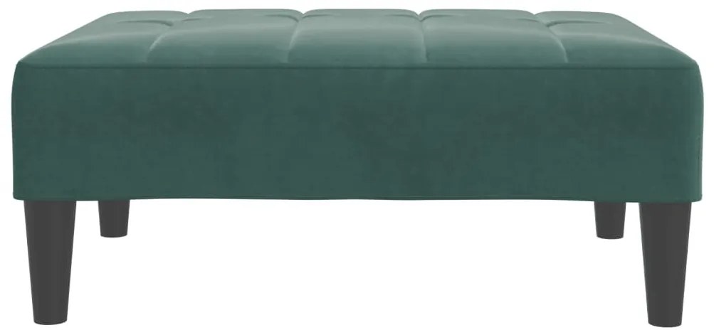 sötétzöld bársony lábzsámoly 77x55x31 cm