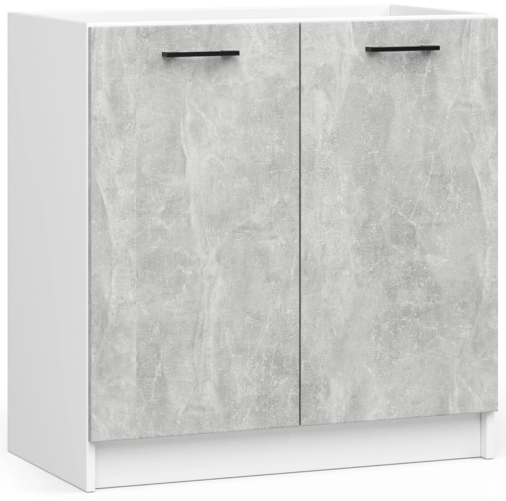 Konyhabútor 180 cm Ozara (fehér + beton). 1071164