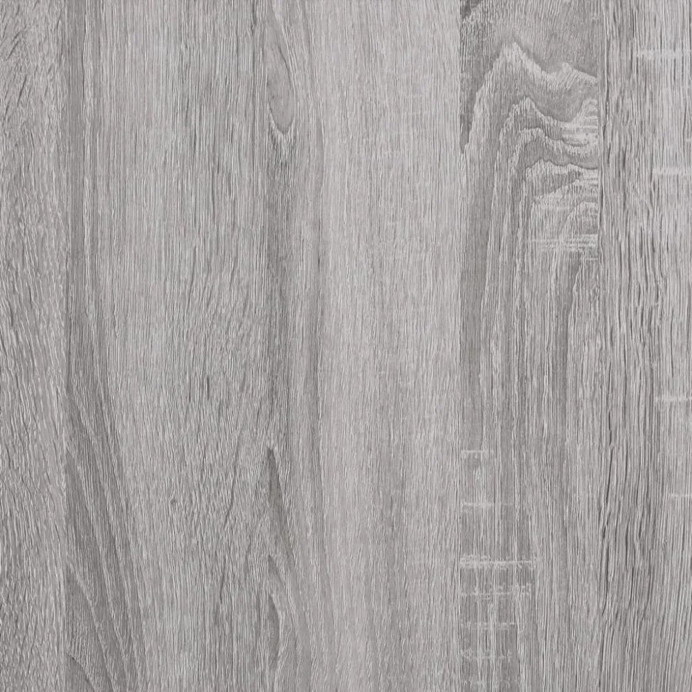 szürke sonoma színű szerelt fa ágykeret fejtámlával 200x200 cm