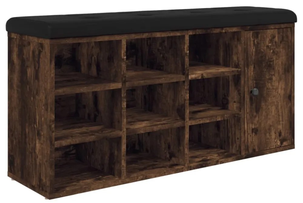 füstös tölgy színű szerelt fa cipőpad 102 x 32 x 50 cm