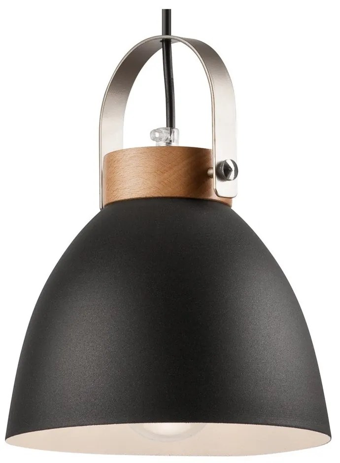 Fekete függőlámpa fém búrával Danielle – LAMKUR