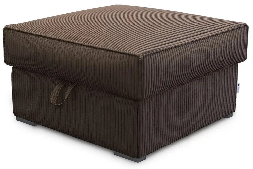 Sötétbarna SMART COSARO tárolós puff, 65x65 cm