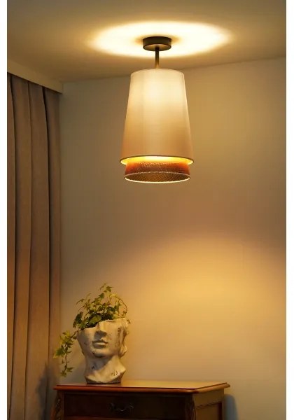 Duolla - Felületre szerelhető csillár BELL SHINY 1xE27/15W/230V átm. 25 cm fehér/réz