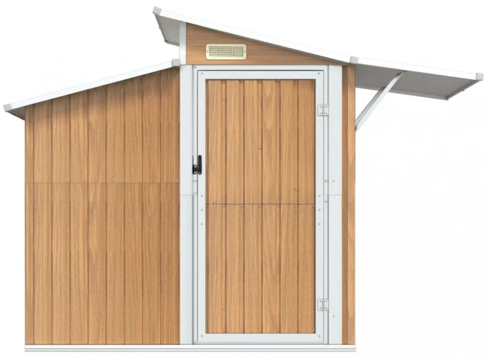 barna horganyzott acél kerti fészer 270 x 130 x 208,5 cm