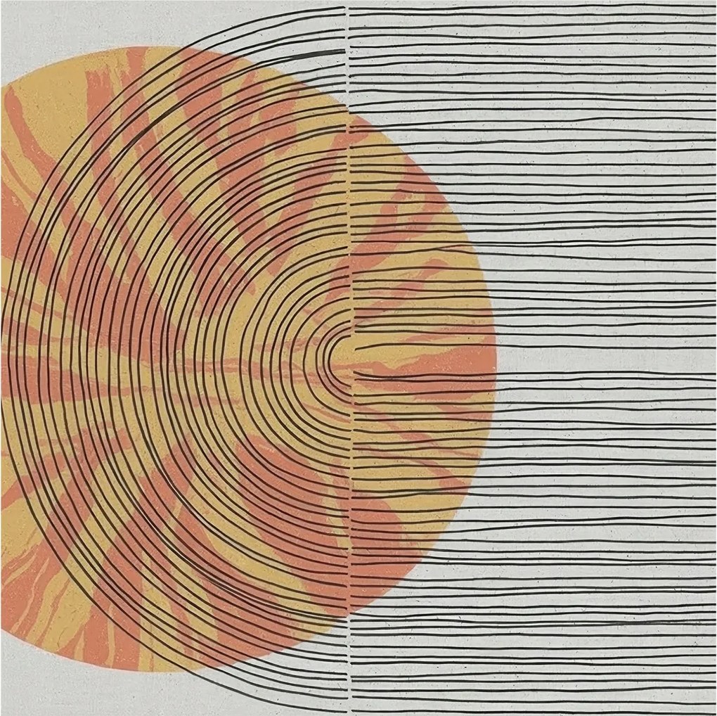 Flizelina Dekoratív Fotótapéta Hálószoba Kör vonalakkal 250x250 Ragasztó