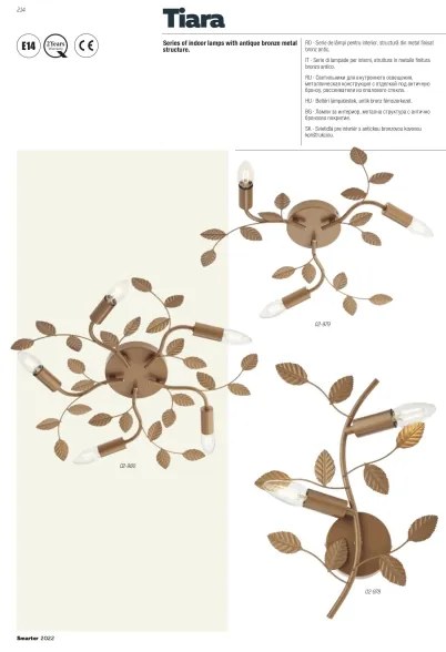 Redo 02-980 - Felületre szerelhető csillár TIARA 5xE14/28W/230V