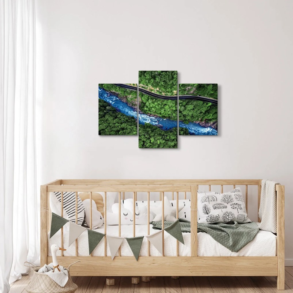 Kép - folyó a hegyek között, Kaukázus, Oroszország (90x60 cm)