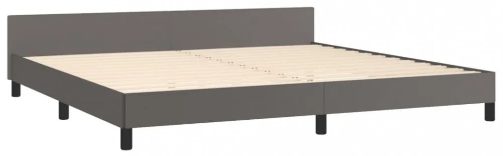 szürke ágykeret fejtámlával matrac nélkül 200x200 cm