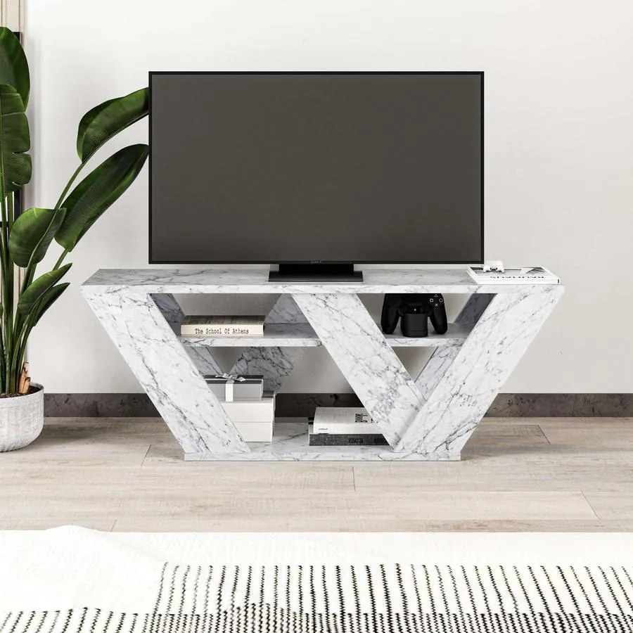 TV szekrény Pipralla - Carrara Marble