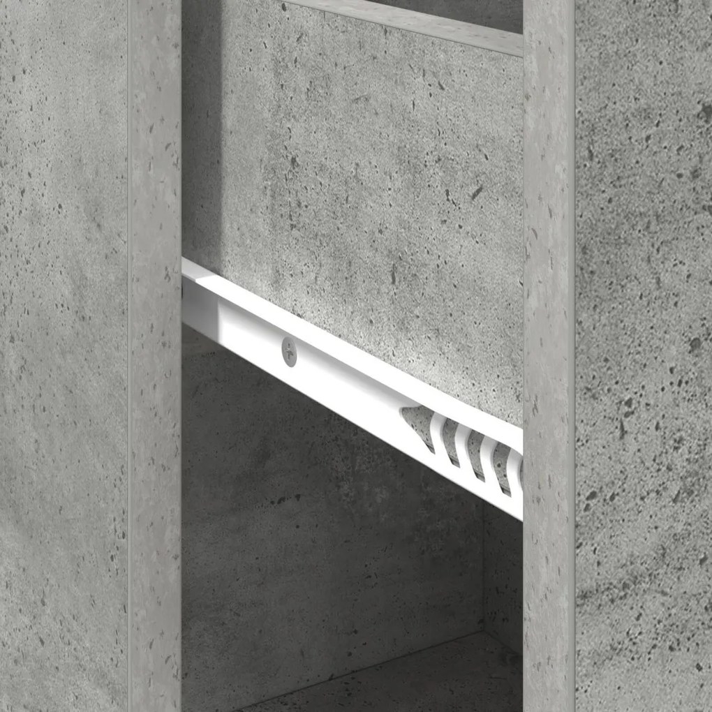 Szürke tárolószekrény Beton szürke Összeszerelt fa, Beton felület