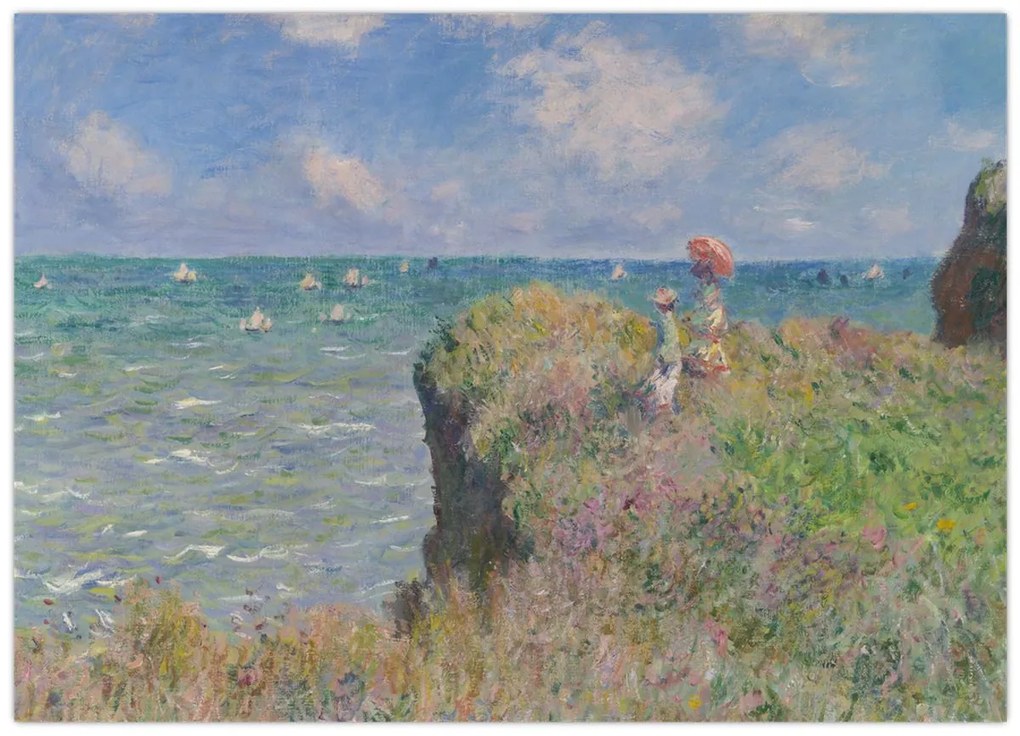 Kép - Claude Monet, Cliff Walk at Pourville, reprodukciók (70x50 cm)