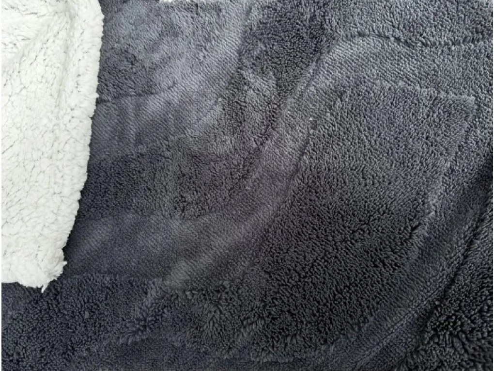 Luxus mikroplüss sherpa pléd NESTIVE sötétszürke Méret: 200 x 230 cm