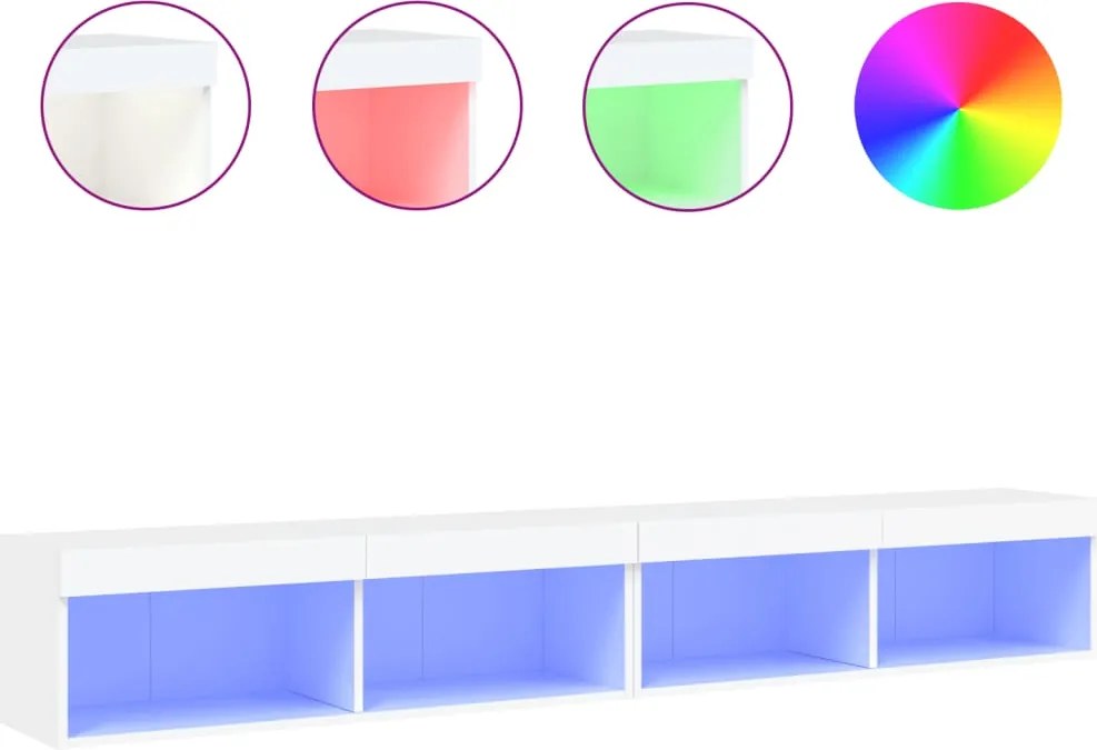vidaXL 2 db fehér TV-szekrény LED-világítással 100x30x30 cm