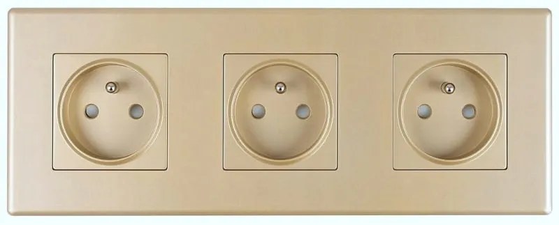 Kontakt Elektromos Aljzat Műanyag Keret Matt FI60 Tripla 3x1 Arany