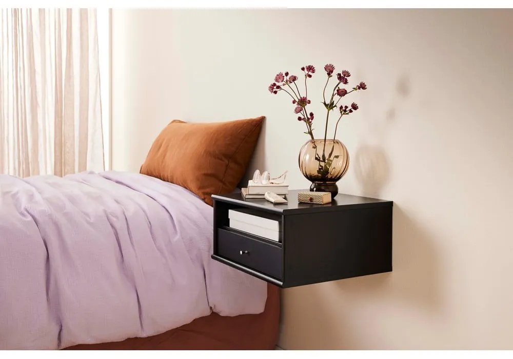 Fekete függő éjjeliszekrény Mistral - Hammel Furniture