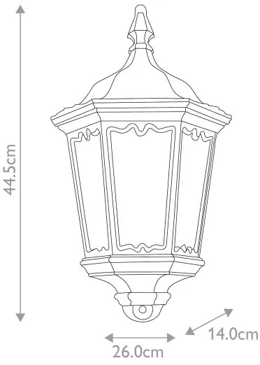 Elstead MD7-BLACK - kültéri fali lámpatest MEDSTEAD 1xE27/60W/230V IP44 fekete