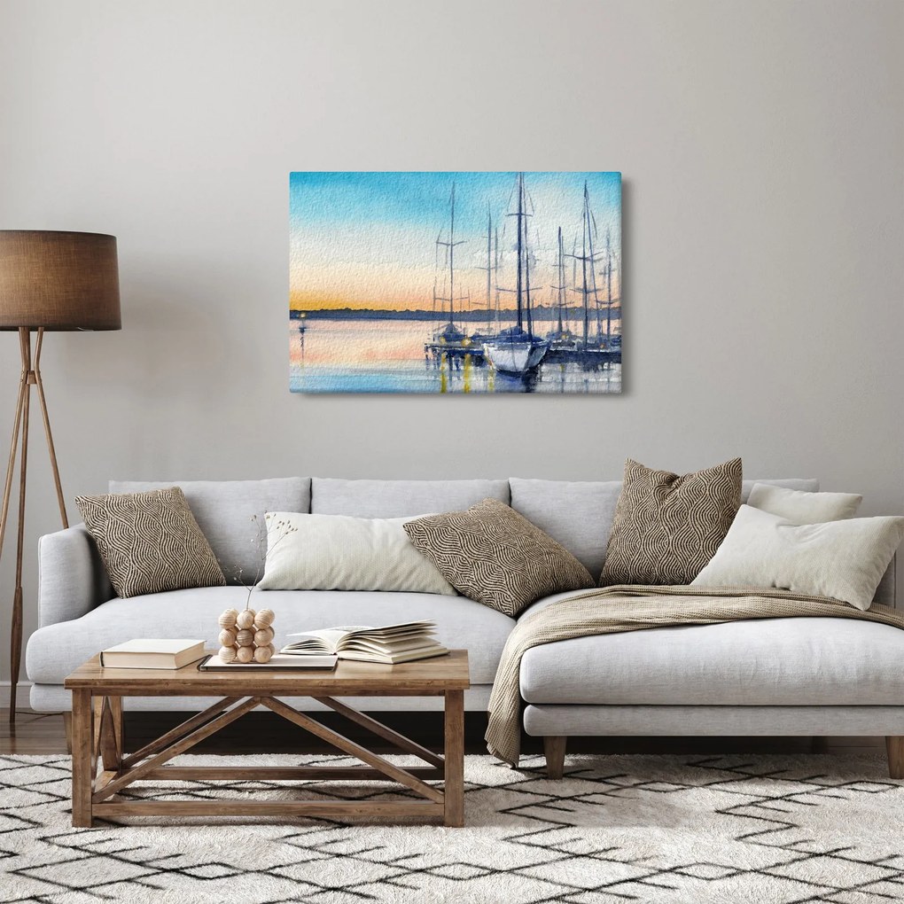 Kép - Csónakázás, akvárium (90x60 cm)