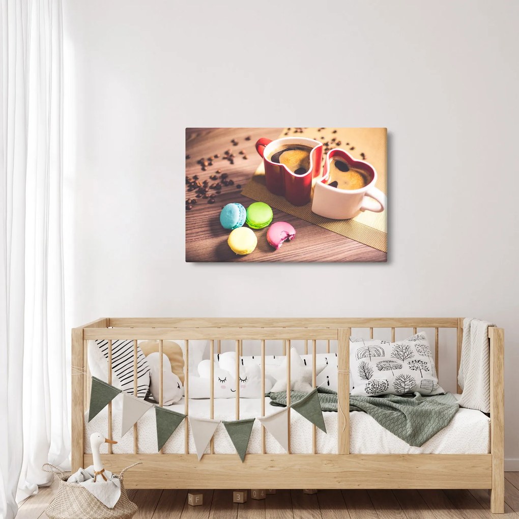 Kávé és a macaroon képe (90x60 cm)
