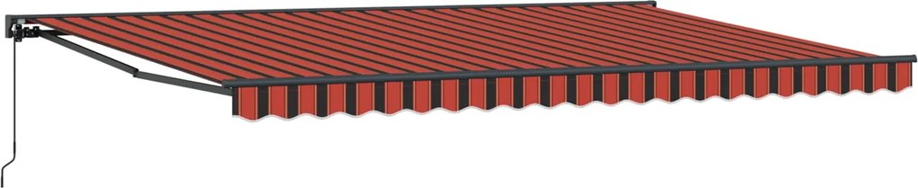 vidaXL Behúzható napellenző Narancs és Fekete 500 × 300 cm
