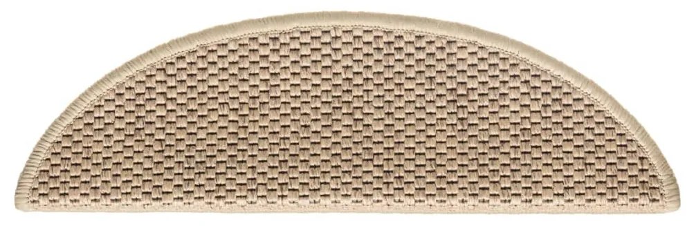 15 db szizál hatású homokszínű öntapadó lépcsőszőnyeg 56x17x3cm