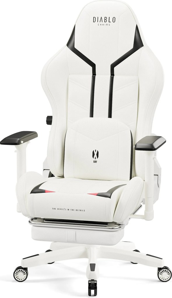 Gamer szék műbőr Normal Size, fehér-fekete: Diablo X-Ray 2.0