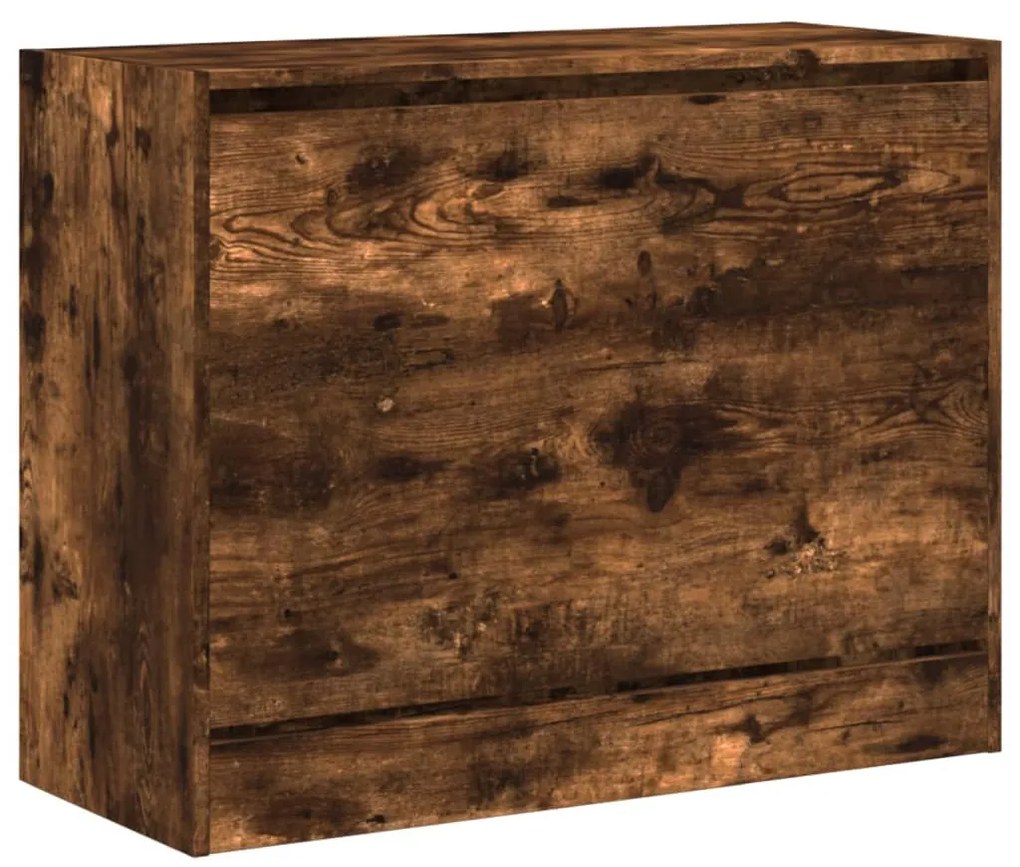 füstös tölgy színű szerelt fa cipőszekrény 80 x 34 x 63 cm