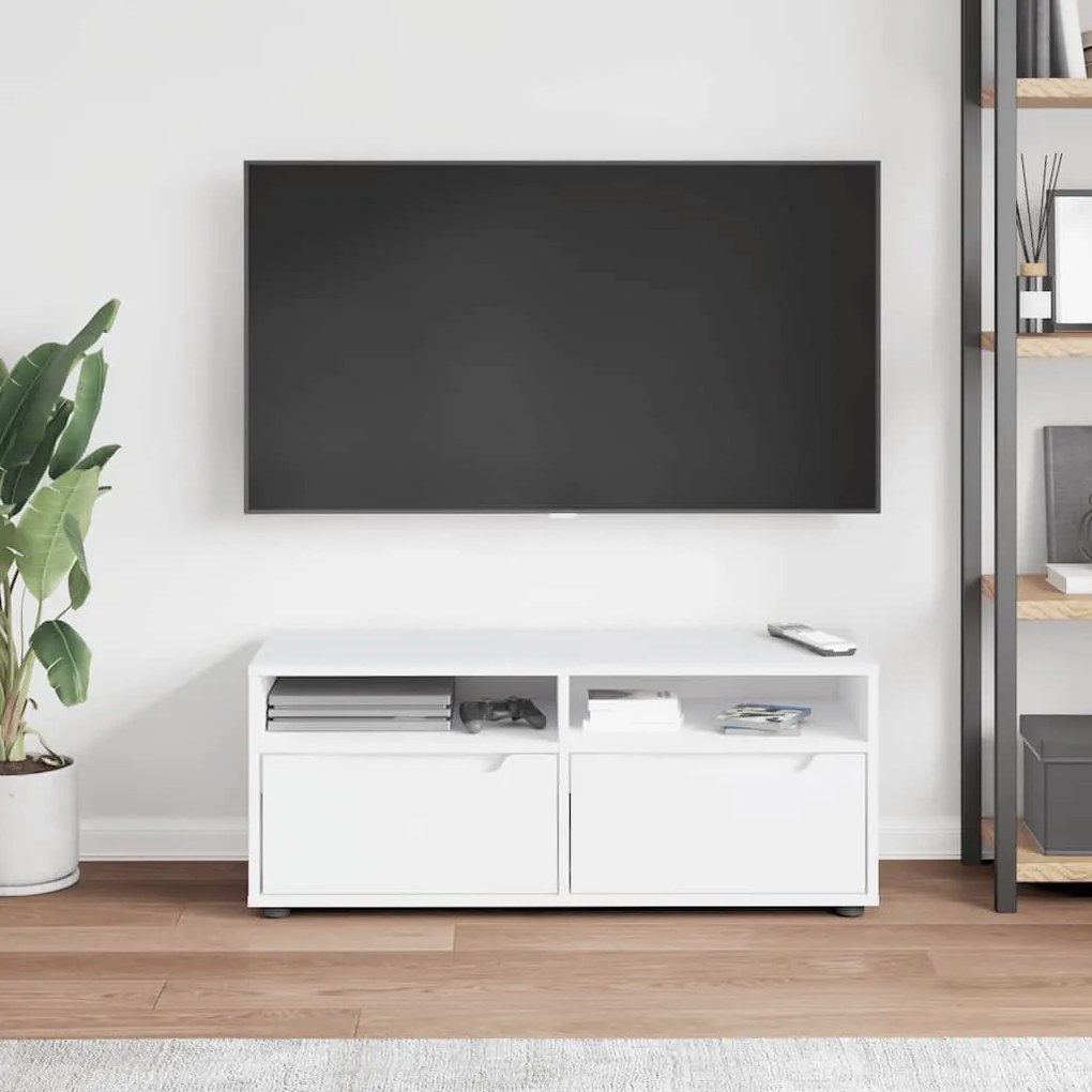 VISNES fehér szerelt fa TV-szekrény 100x40x38 cm