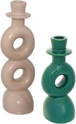 2 db-os gyertyatartó szett Mala Bézs Zöld