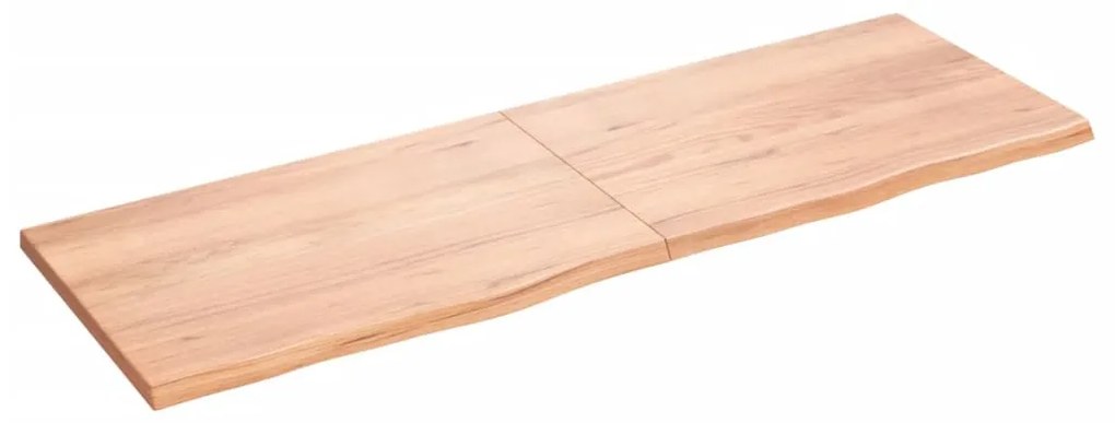 világosbarna kezelt tömör tölgyfa fali polc 180 x 60 x (2-4) cm