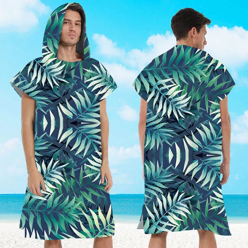 Strandkészlet BORNEO – Fürdőlepedő 100×180 cm és poncsó 80×145 cm, sötétkék