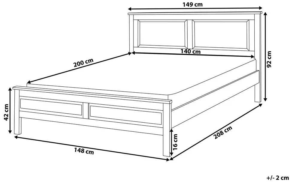 Franciaágy 140 cm Ortega Bonell (világosszürke)  (ágyráccsal és matraccal, és tárolóhellyel) (LED világítással). 1081779