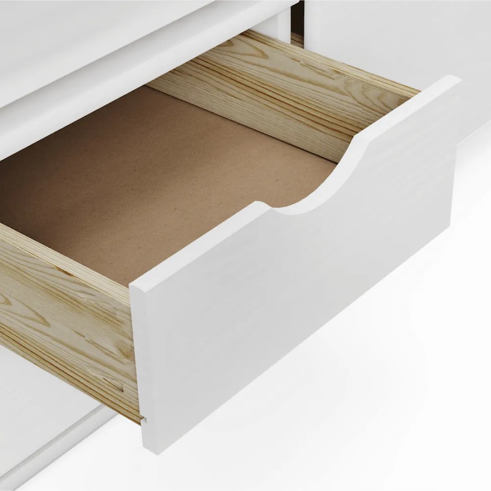 Ágy tárolóhellyel, fehér, tömörfa, 90x200, MAXI NEW