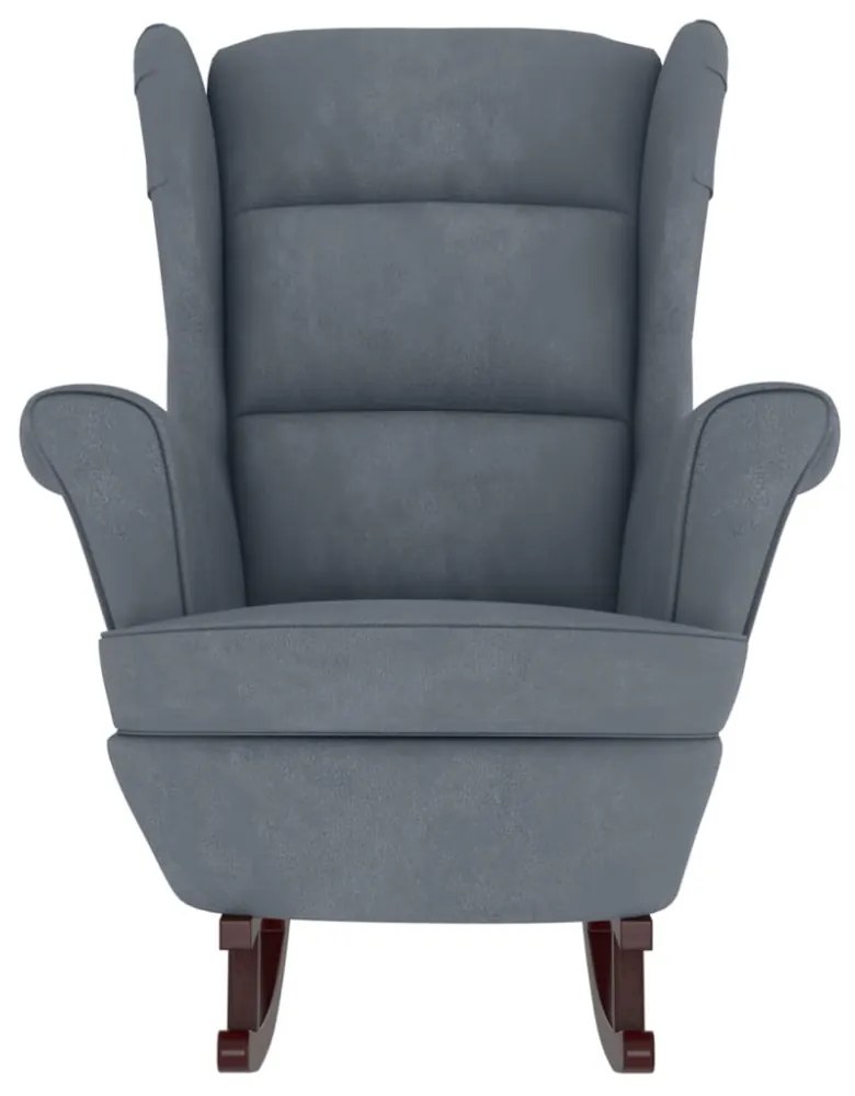 Sötétszürke Bársony és Tömörfa Hintaszék