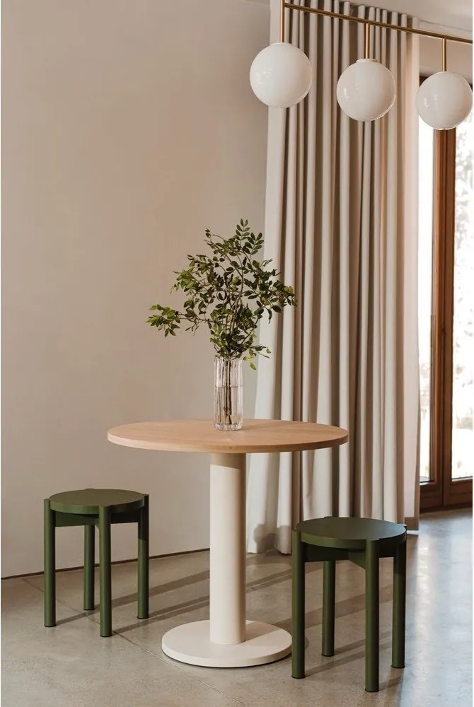 Kerek étkezőasztal tölgyfa dekoros asztallappal ø 80 cm Sool – noo.ma