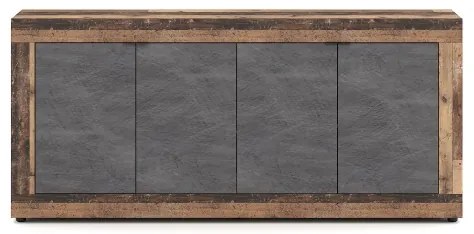 RUNEA komód sötétbarna/antracit