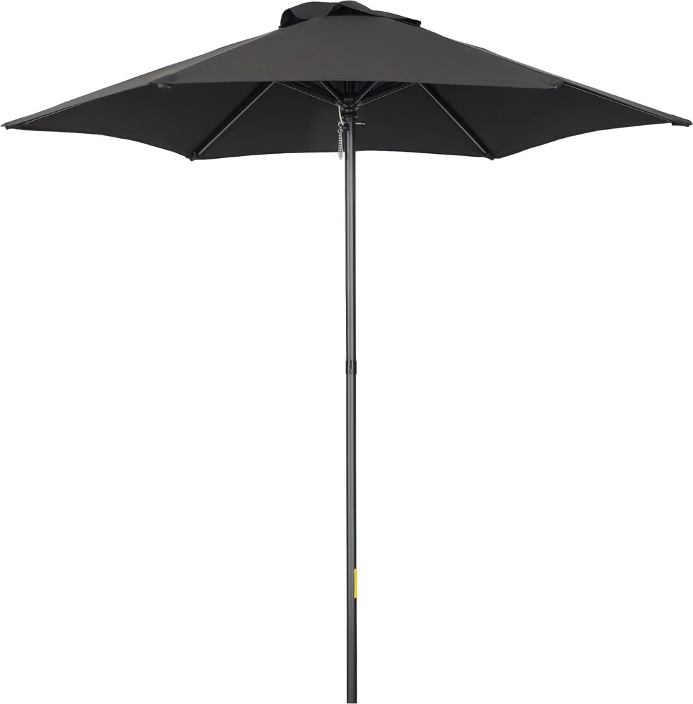 Outsunny Ø196 cm-es napernyő, hatszögletű erkély napernyő, strand napernyő, szélálló, stabil piacon álló napernyő, forgatható napernyő a tengerpartra,