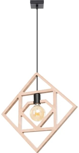 Sollux SL.1757 - Csillár zsinóron CARO 1xE27/15W/230V bükkfa