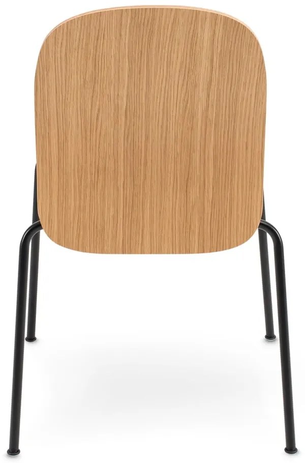 Natúr színű rakásolható étkezőszék szett 2 db-os tölgyfa dekorral Book – Gazzda